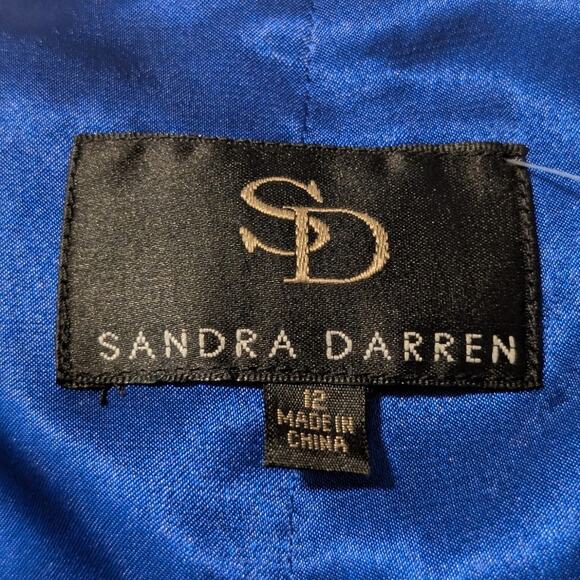 Sandra Darren NWT Black Velvet Satin Rhinestone Tie Cap Sleeve Formal Top  Sz 12 - Picture 5 of 11